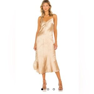 Line and Dot Dolly Satin Midi NWT Size S